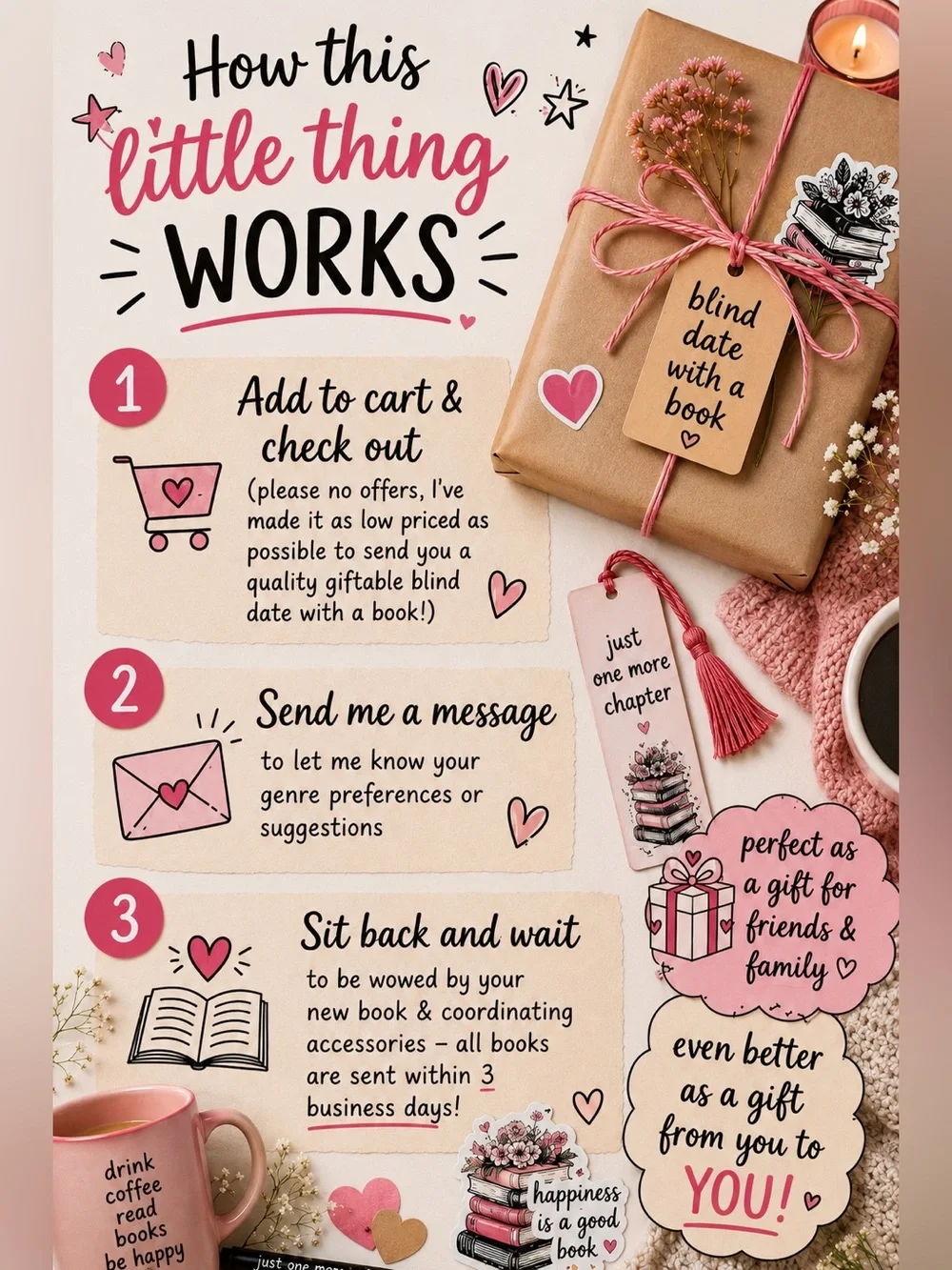 Blind Date With a Book Gift Set - You Pick Genre, Great Gift for Book Lovers!